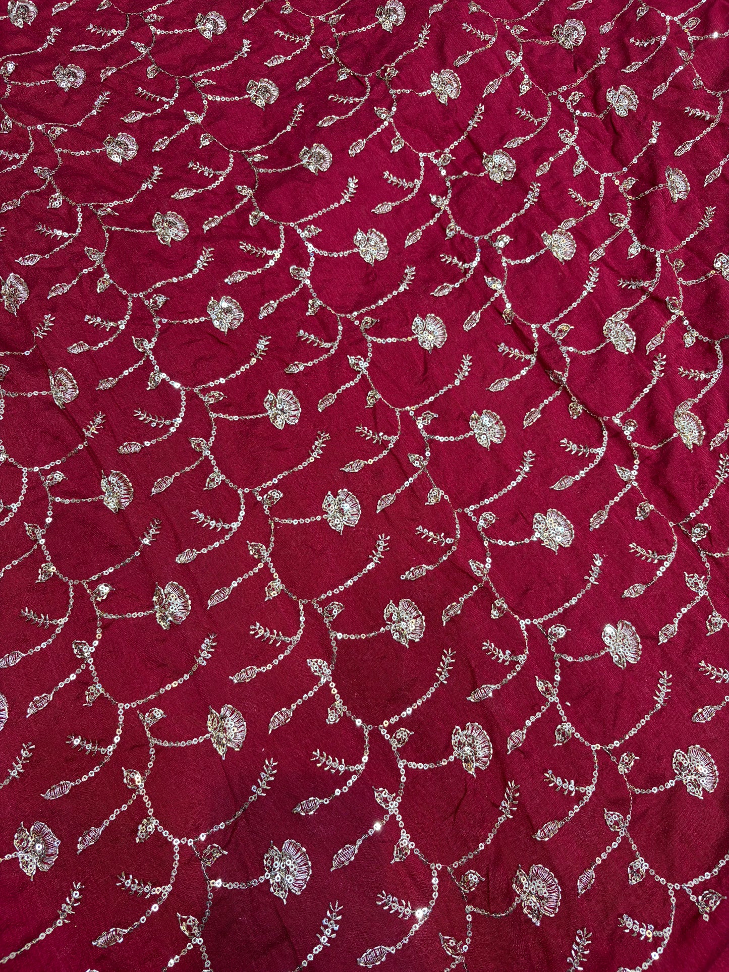 Vichitra Silk Fabric with all over beats work 44inch width
