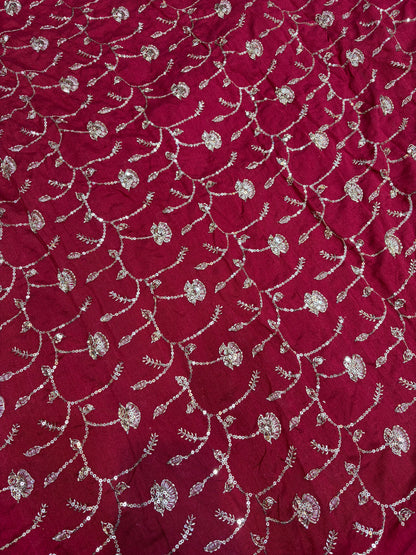 Vichitra Silk Fabric with all over beats work 44inch width