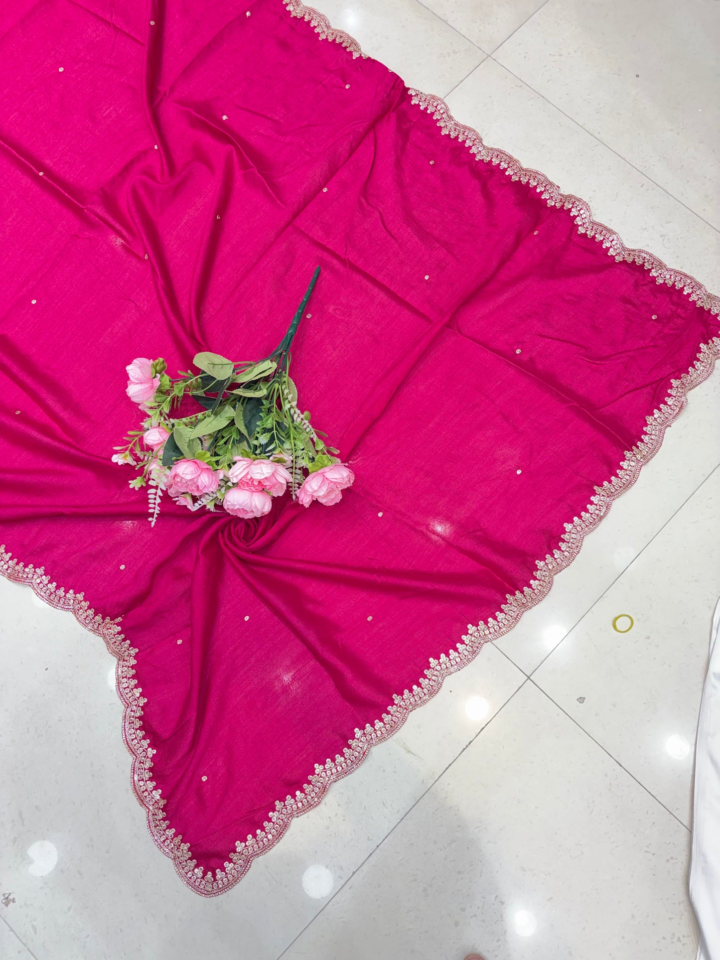 😊Beautiful Vichetra silk duppata 2.25 meter 4 side borde