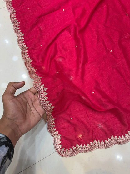 😊Beautiful Vichetra silk duppata 2.25 meter 4 side borde