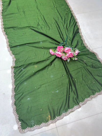😊Beautiful Vichetra silk duppata 2.25 meter 4 side border