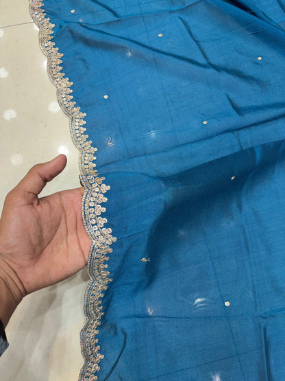 😊Beautiful Vichetra silk duppata 2.25 meter 4 side borde