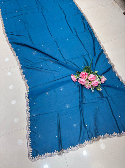 😊Beautiful Vichetra silk duppata 2.25 meter 4 side borde