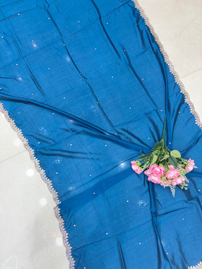 😊Beautiful Vichetra silk duppata 2.25 meter 4 side borde