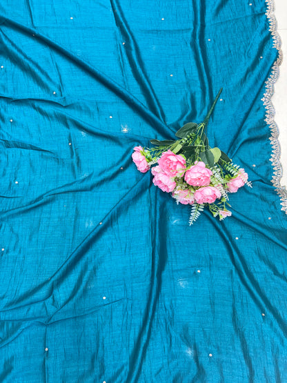 😊Beautiful Vichetra silk duppata 2.25 meter 4 side border