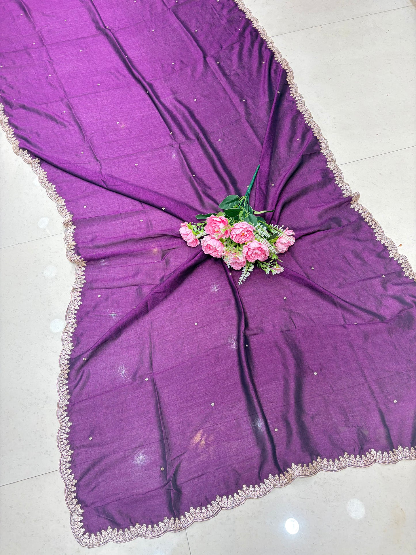 😊Beautiful Vichetra silk duppata 2.25 meter 4 side border