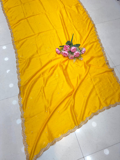 😊Beautiful Vichetra silk duppata 2.25 meter 4 side border