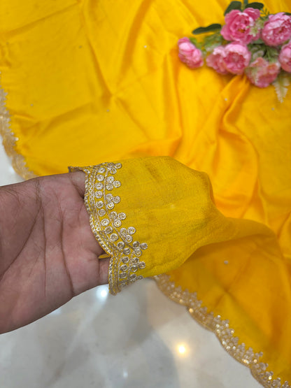 😊Beautiful Vichetra silk duppata 2.25 meter 4 side border