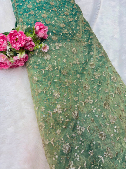 Royal Bloom Tissue Net Fabric 44width