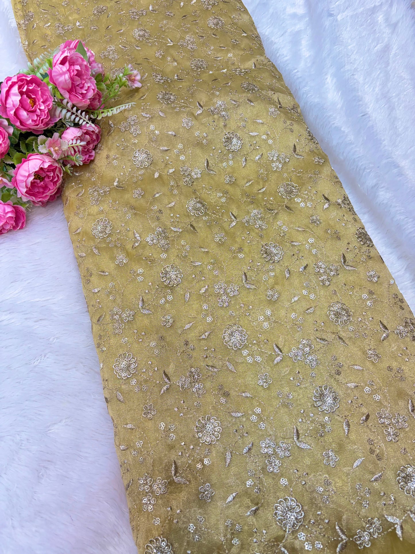 Royal Bloom Tissue Net Fabric 44width