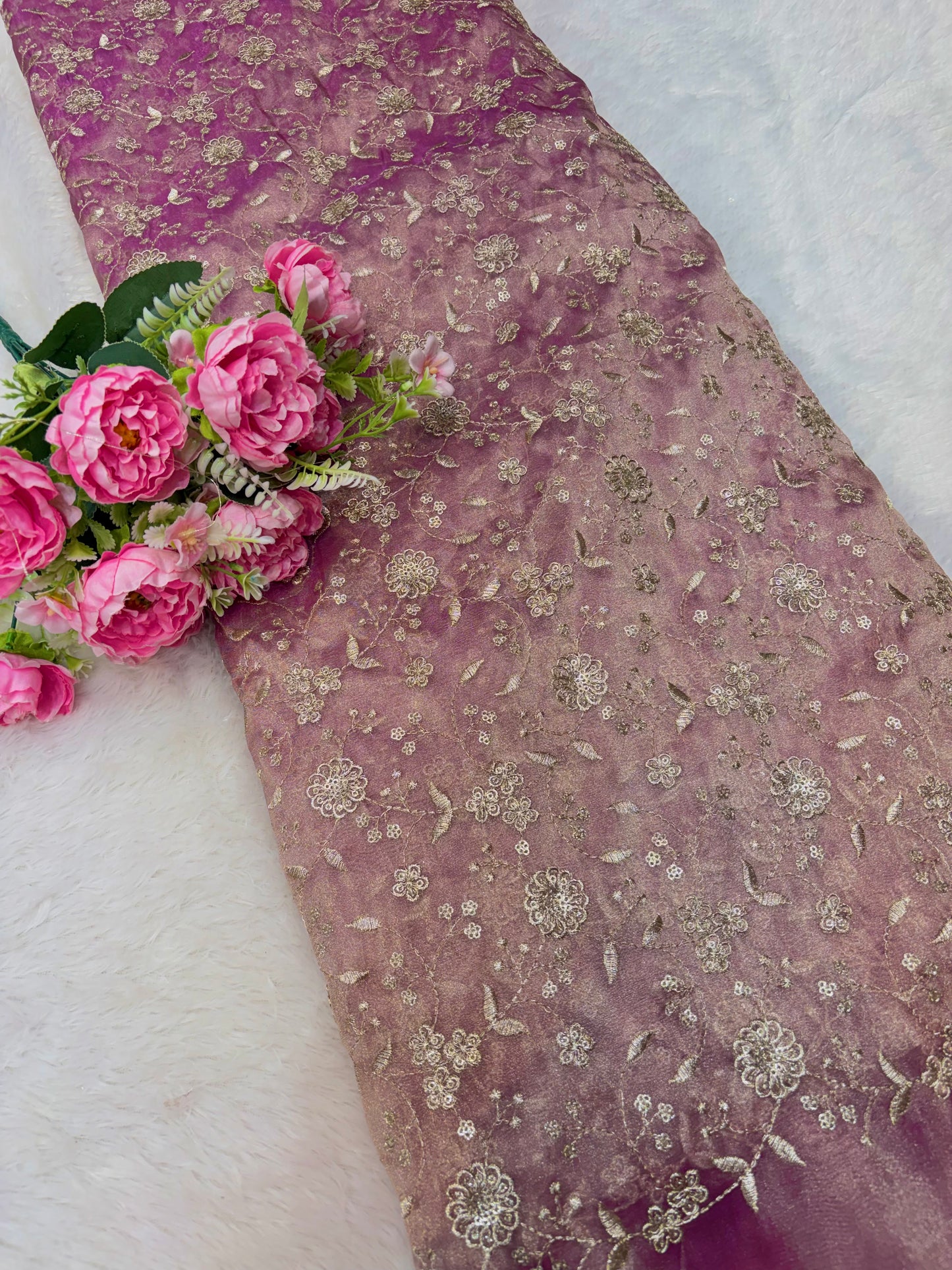 Royal Bloom Tissue Net Fabric 44width