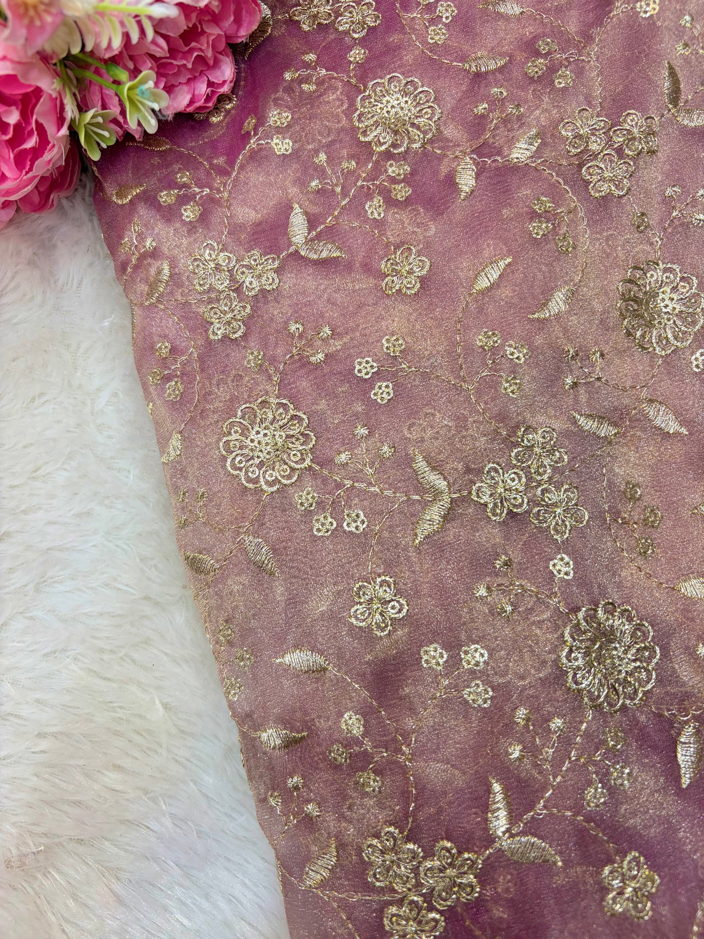 Royal Bloom Tissue Net Fabric 44width