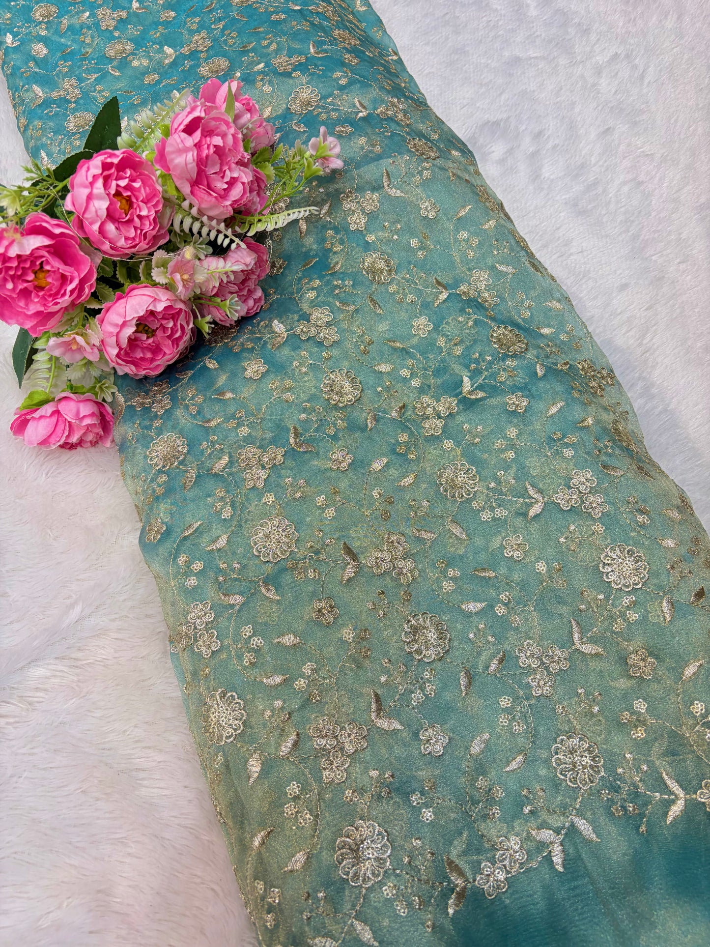 Royal Bloom Tissue Net Fabric 44width