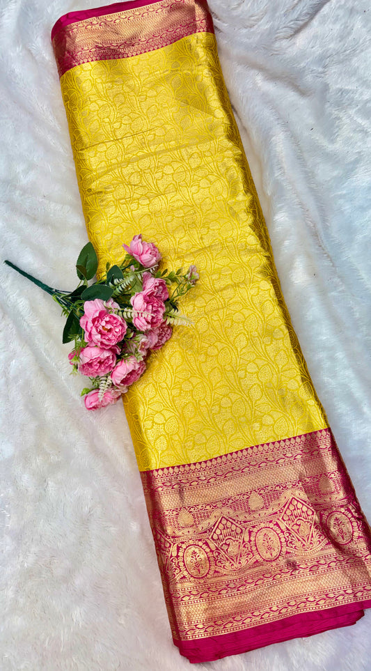 Royal Heritage Pattu Zari Weaving Fabric 44inch width