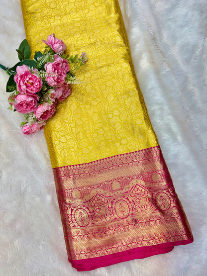 Royal Heritage Pattu Zari Weaving Fabric 44inch width