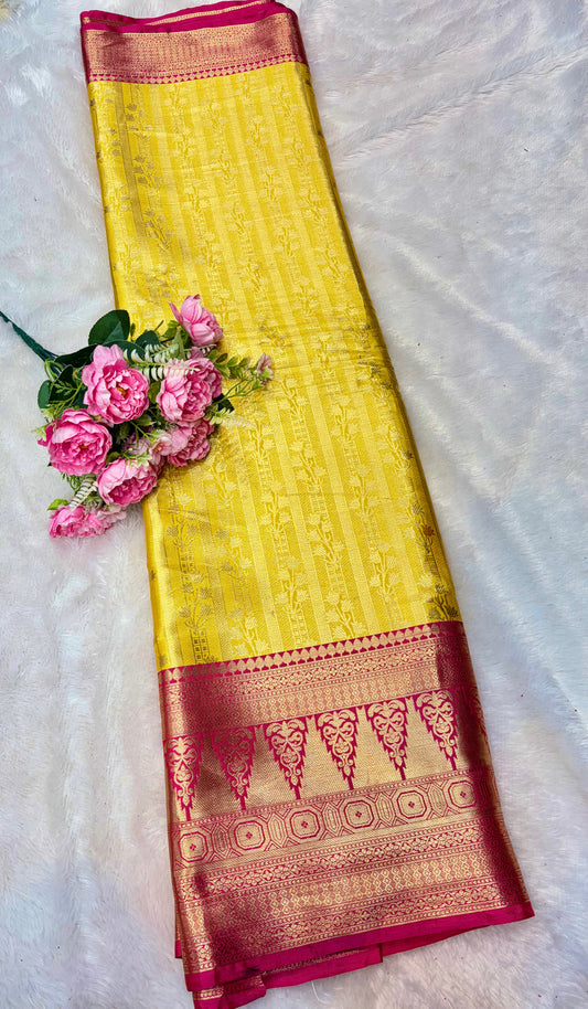 Royal Heritage Pattu Zari Weaving Fabric 44inch width