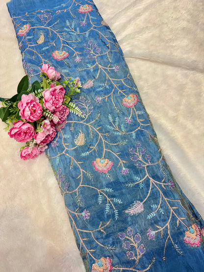 🌸💐Royal premium beats with 🪡🧵 Embroidered Tissue Fabric