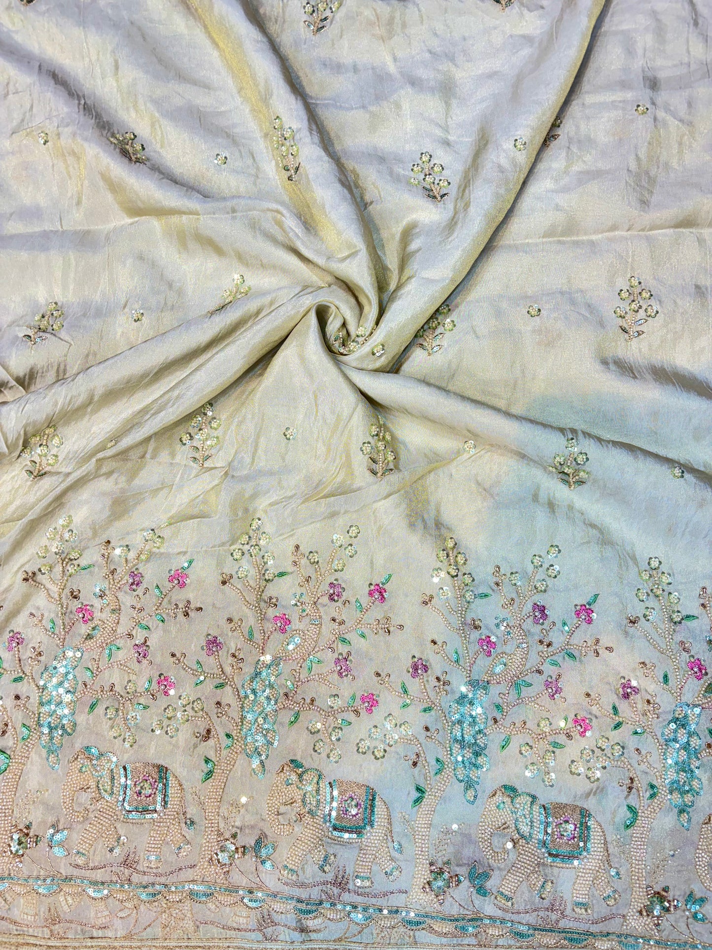 Premium Celestia Viscose Tissue Handwork Fabric 54inch width ( Dyble ) ✅