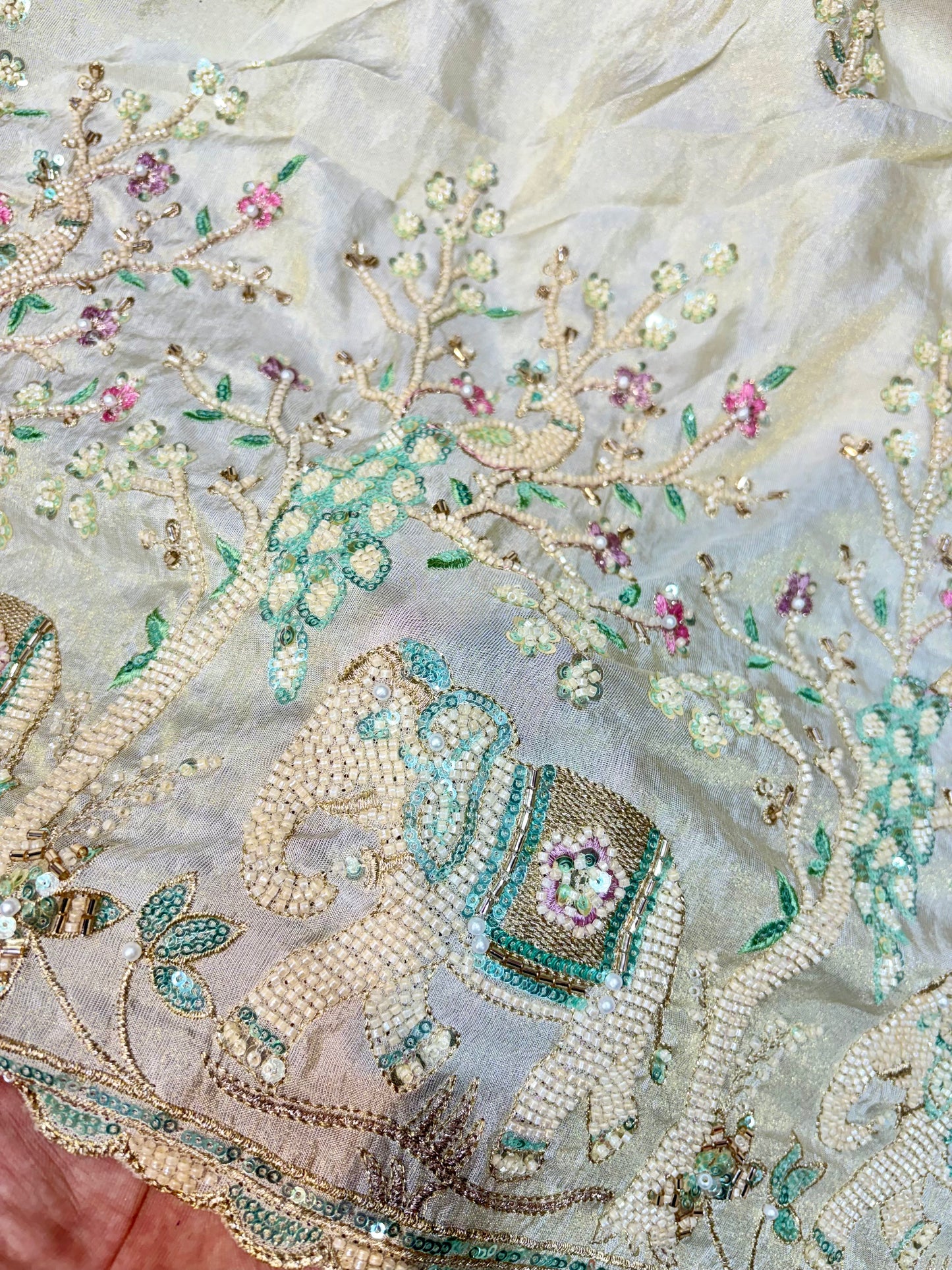 Premium Celestia Viscose Tissue Handwork Fabric 54inch width ( Dyble ) ✅