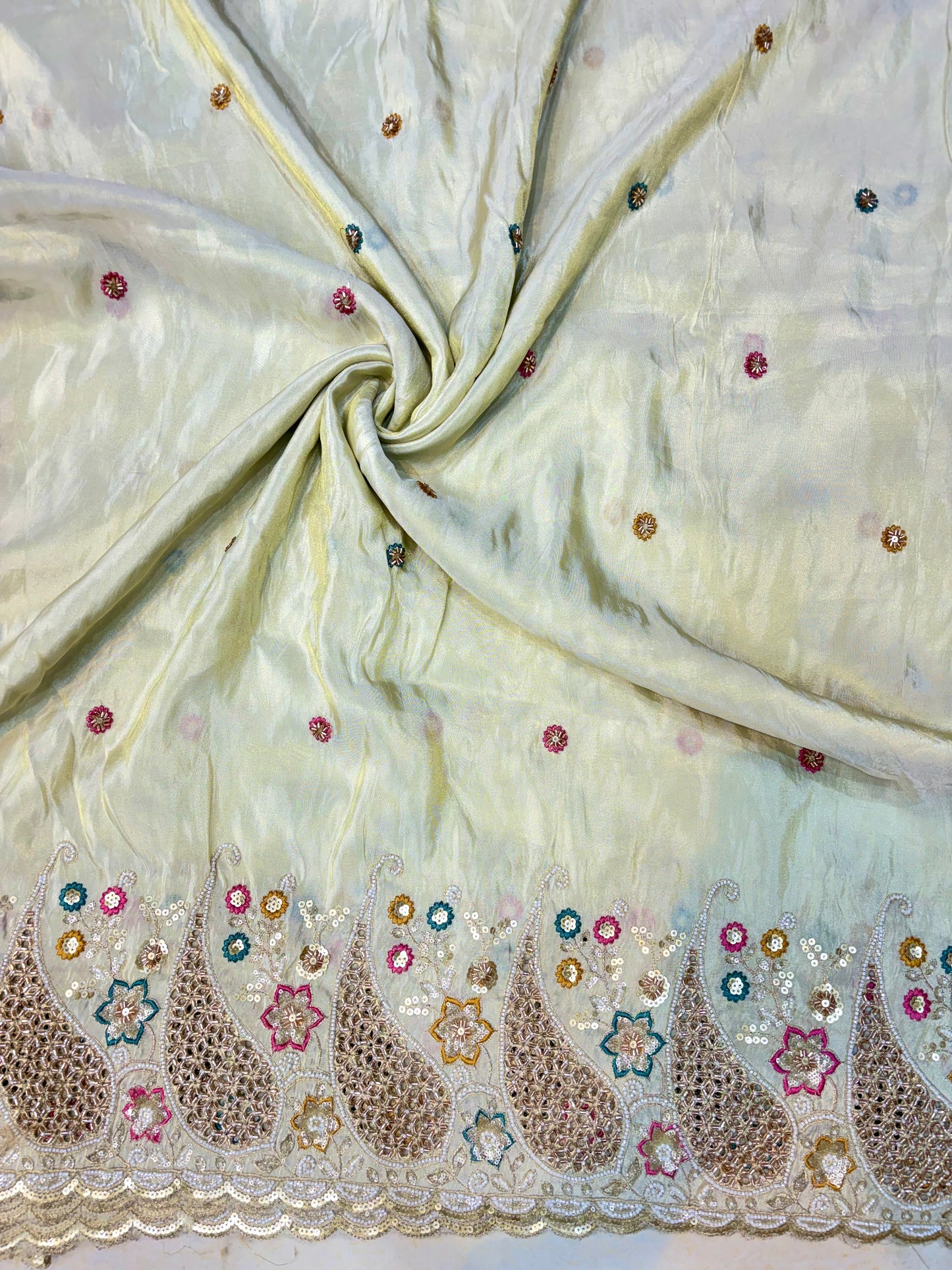 Premium Celestia Viscose Tissue Handwork Fabric 54inch width ( Dyble ) ✅