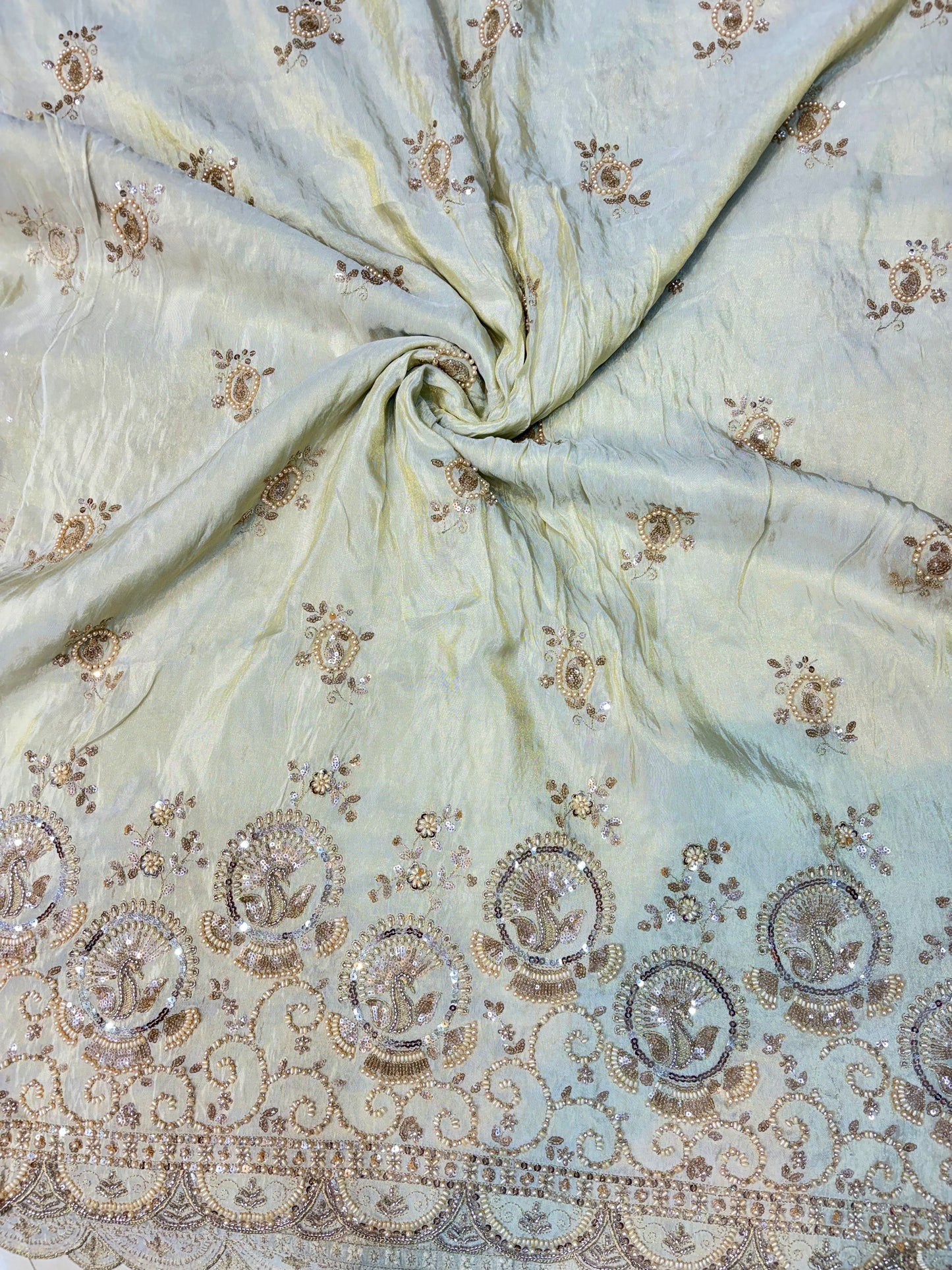 Premium Celestia Viscose Tissue Handwork Fabric 54inch width ( Dyble ) ✅