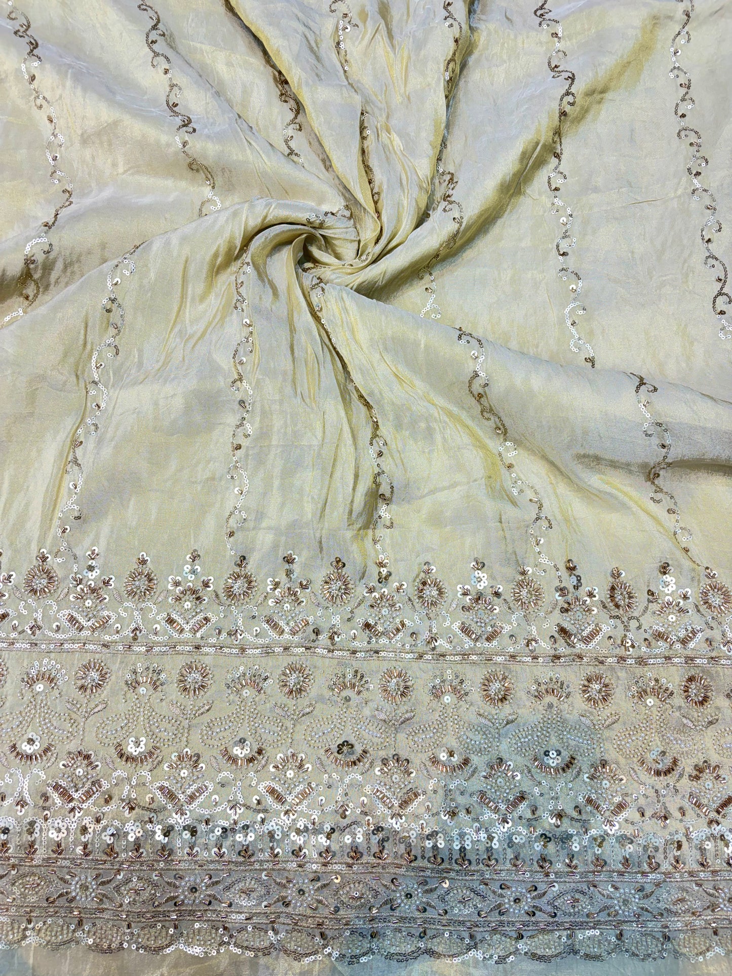 Premium Celestia Viscose Tissue Handwork Fabric 54inch width ( Dyble ) ✅