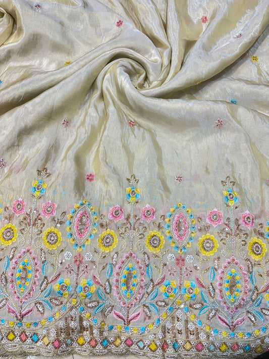 Premium Celestia Viscose Tissue Handwork Fabric 54inch width ( Dyble ) ✅