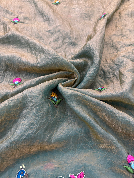 💕Beautiful 🦚 peacock Desing fendy fabric border flamingo fabrics 44-45inch width