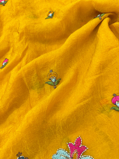 💕Beautiful 🦚 peacock Desing fendy fabric border flamingo fabrics 44-45inch width