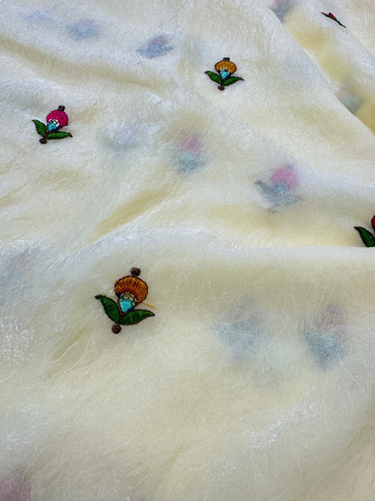 💕Beautiful 🦚 peacock Desing fendy fabric border flamingo fabrics 44-45inch width