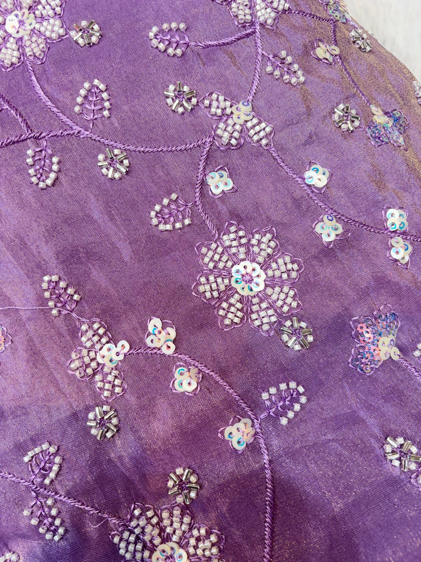😍Royal Handwork viscouse Tissue Silk Fabric 44inch width