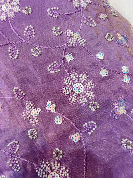 😍Royal Handwork viscouse Tissue Silk Fabric 44inch width