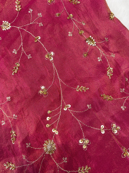 😍Royal Handwork viscouse Tissue Silk Fabric 44inch width