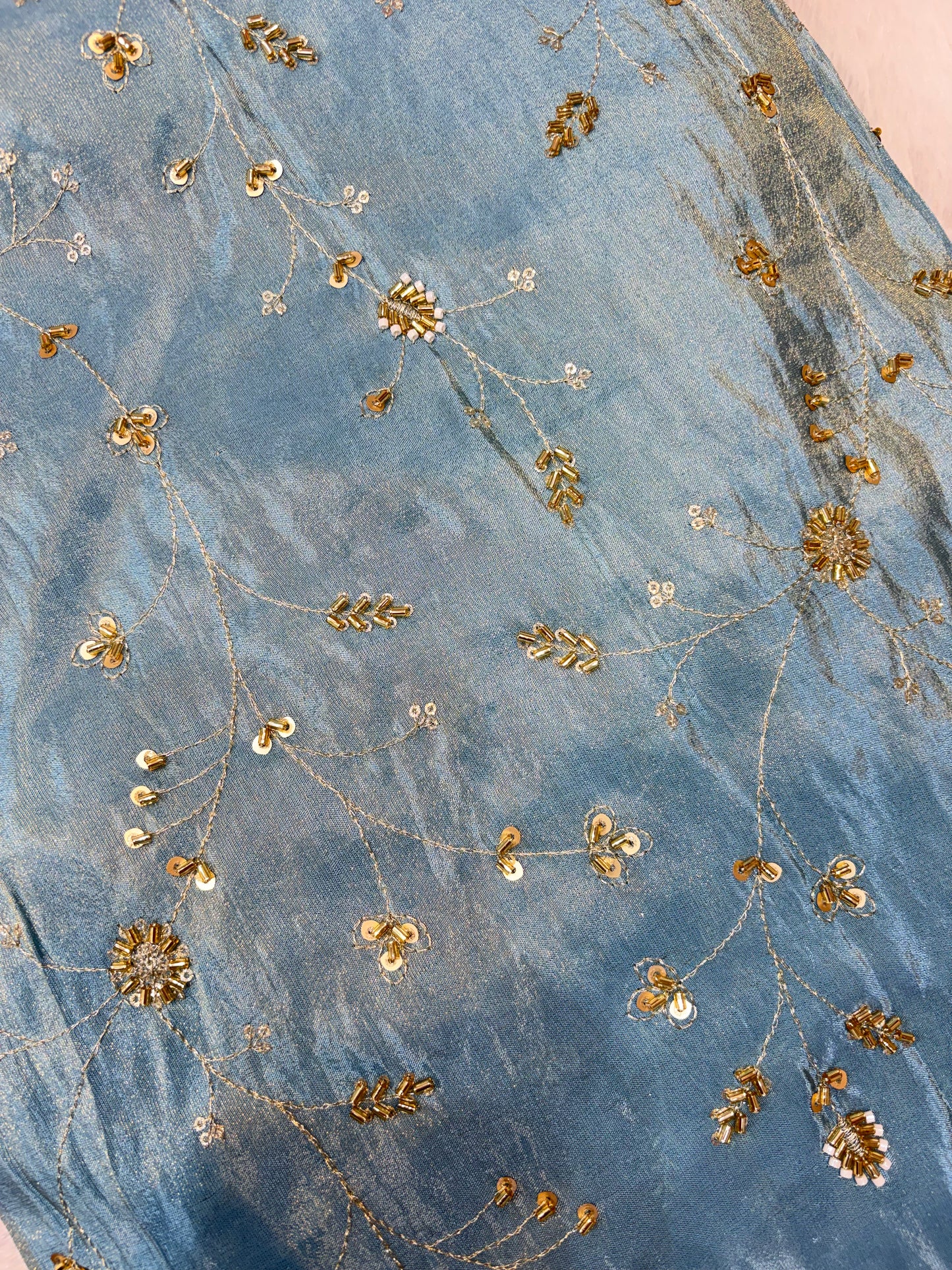 😍Royal Handwork viscouse Tissue Silk Fabric 44inch width