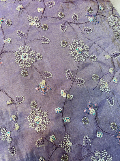 😍Royal Handwork viscouse Tissue Silk Fabric 44inch width