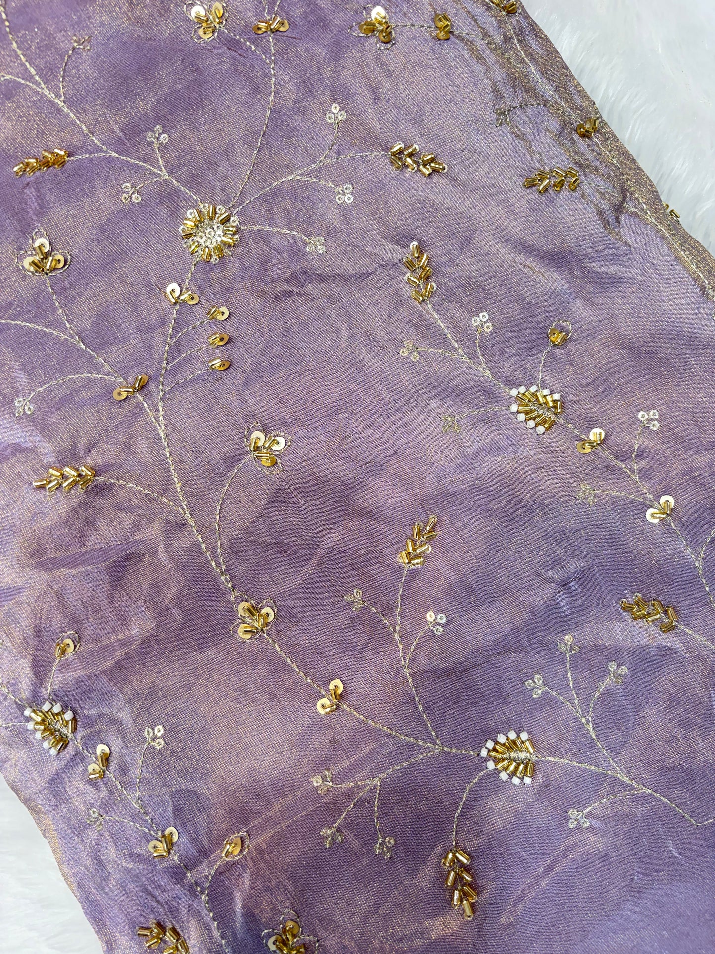 😍Royal Handwork viscouse Tissue Silk Fabric 44inch width