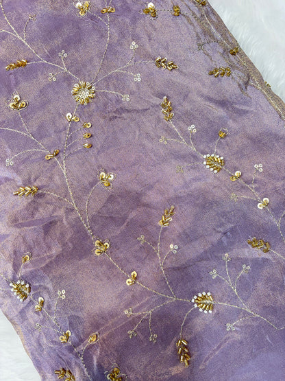 😍Royal Handwork viscouse Tissue Silk Fabric 44inch width