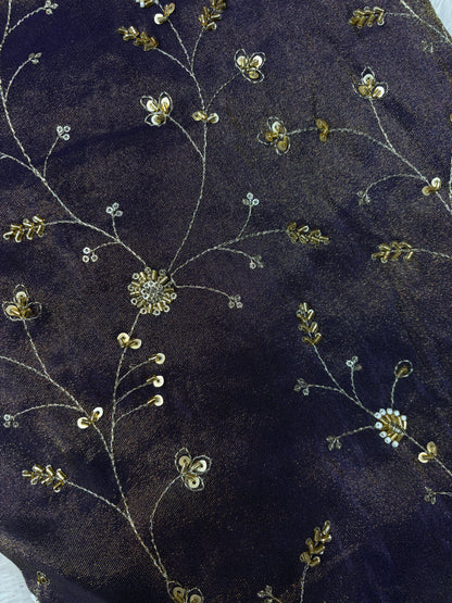 😍Royal Handwork viscouse Tissue Silk Fabric 44inch width