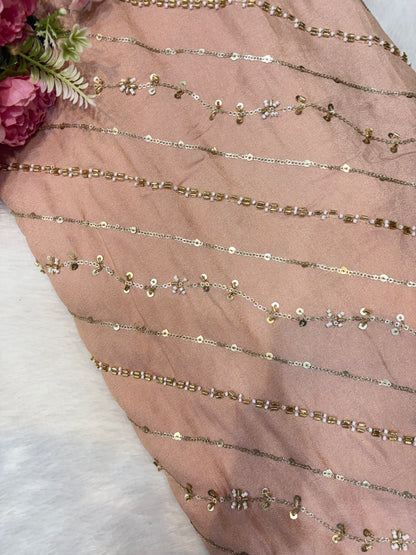 😍Royal Handwork viscouse Tissue Silk Fabric 44inch width