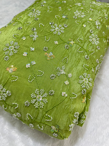 Viscouse tissu premium Luxury handwork cutdana work  Sequins Fabric 45Inch width