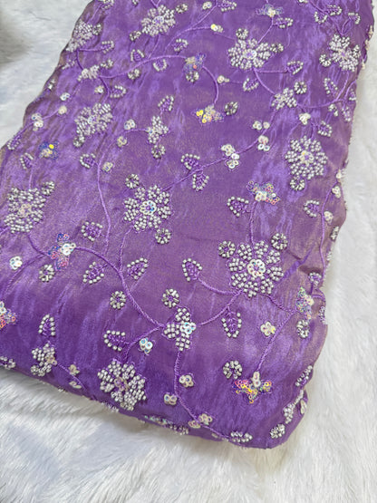 Viscouse tissu premium Luxury handwork cutdana work  Sequins Fabric 45Inch width