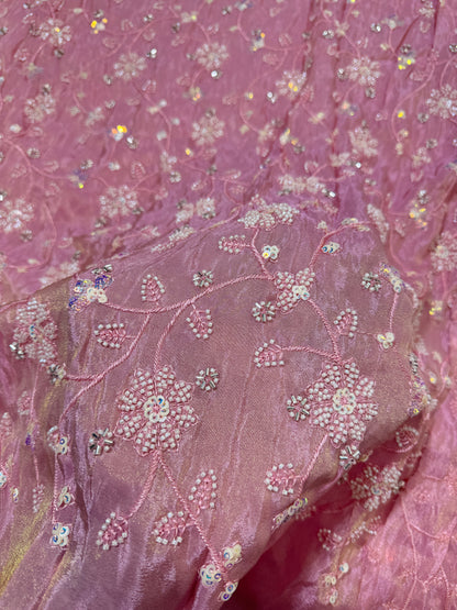 Viscouse tissu premium Luxury handwork cutdana work  Sequins Fabric 45Inch width