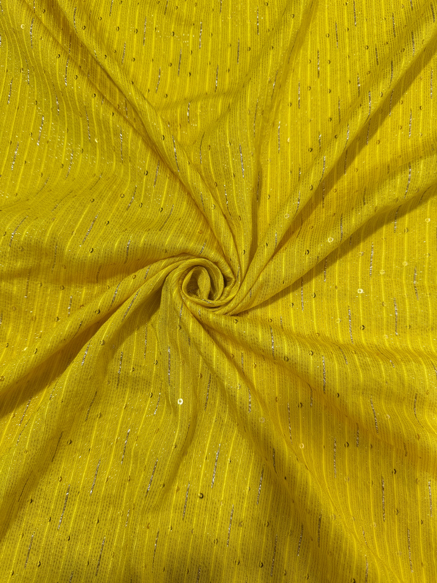 Elegant Champagne Gold  banarasi Fabric with Vertical Sequin Stripes – Premium Party & Bridal Wear 44inchwidth