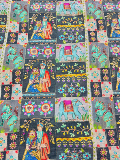 👸🤴Design exclusif 😍 imprimé en position roi-reine ♥️tissu chenon 44 pouces de large