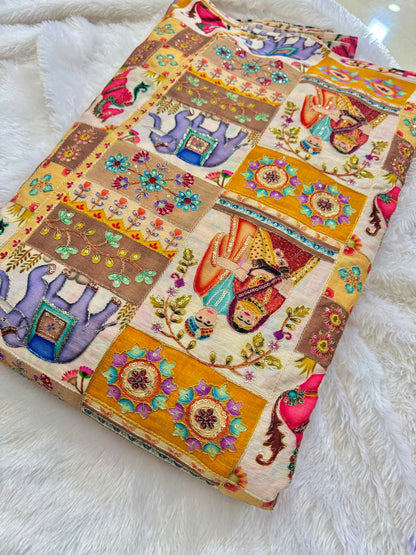 👸🤴Design exclusif 😍 imprimé en position roi-reine ♥️tissu chenon 44 pouces de large