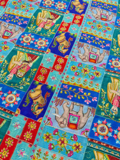 تصميم حصري 😍 لملكة وملك مطبوع على قماش شينون ♥️عرض 44 سم