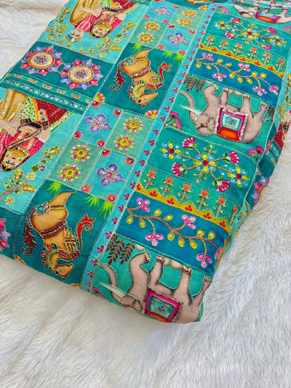 👸🤴Design exclusif 😍 imprimé en position roi-reine ♥️tissu chenon 44 pouces de large