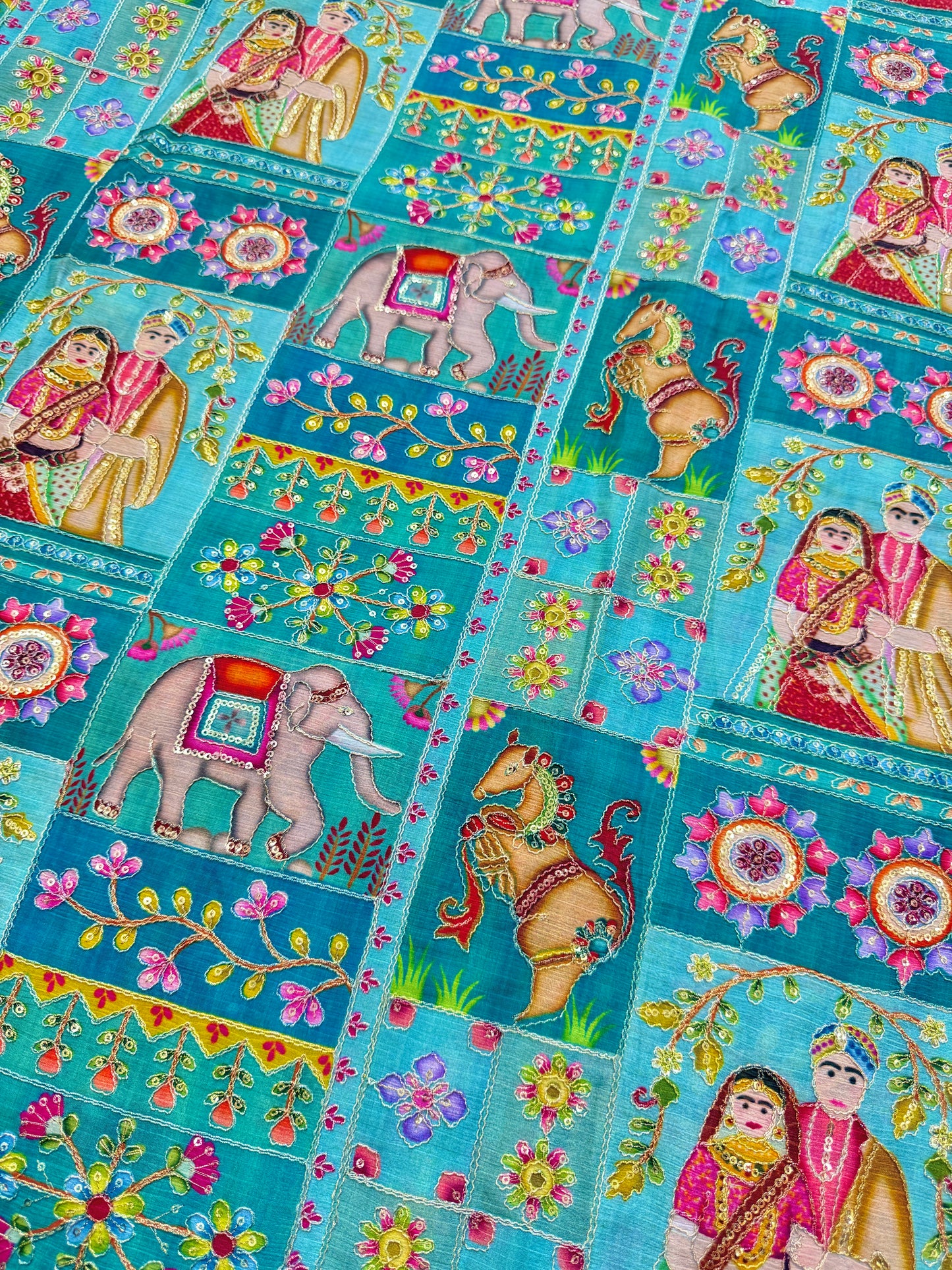 👸🤴Execlusive 😍design in raja Rani position printed  ♥️chenon  fabric 44width