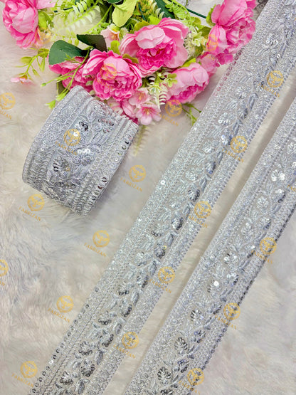 Premium Maharani Gold Zari Embroidered Lace 3inch (pack of 9 meter )  Saree border, lehenga, blouse, dupatta, gowns