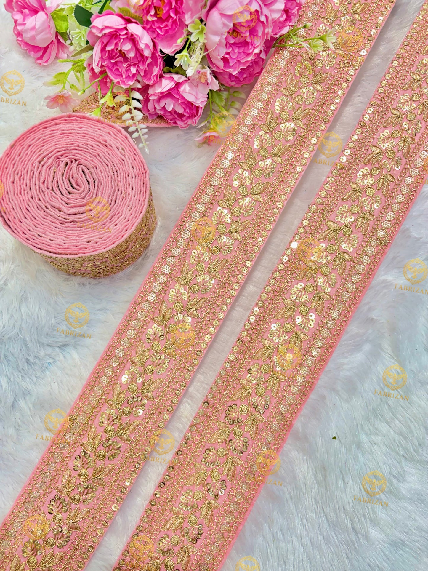 Premium Maharani Gold Zari Embroidered Lace 3inch (pack of 9 meter )  Saree border, lehenga, blouse, dupatta, gowns